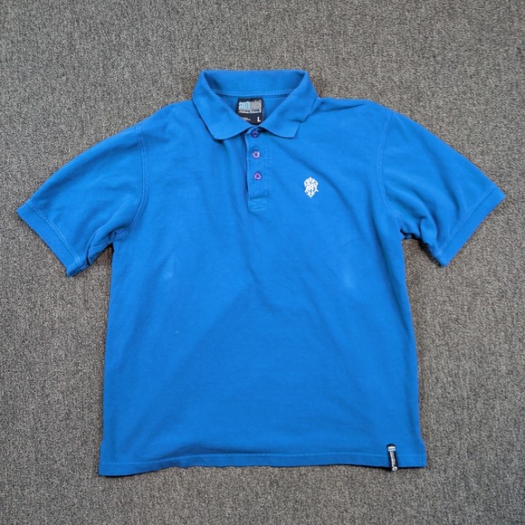 Southpole Y2K Streetwear Polo Shirt Large Blue Embroidered Logo Baggy Skater — photo 2